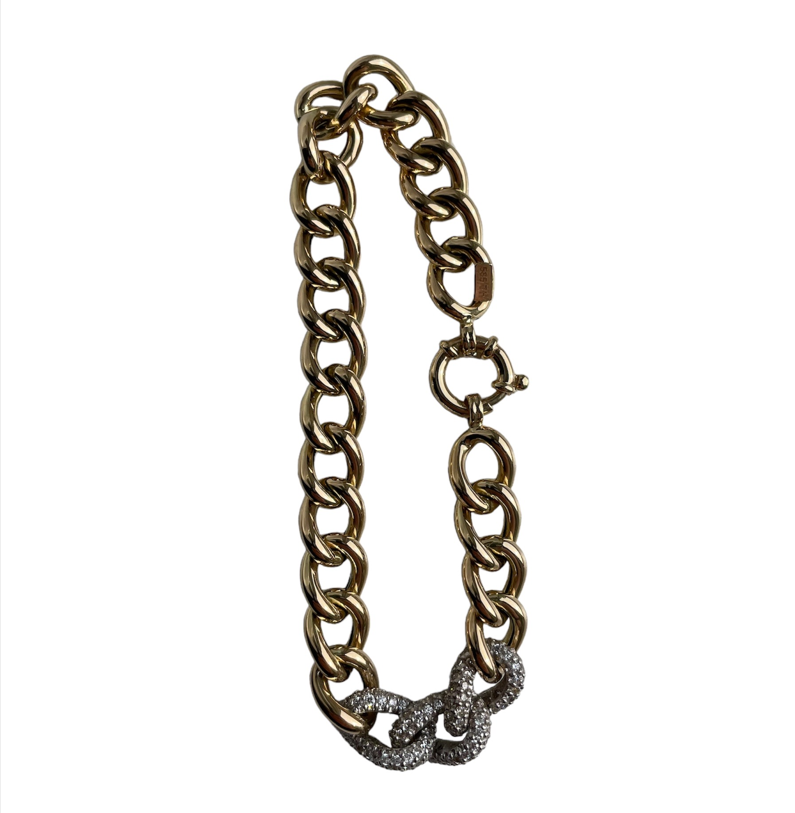 Gold Bracelet With Zircons