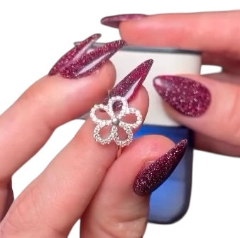 14K White Gold Flower Ring