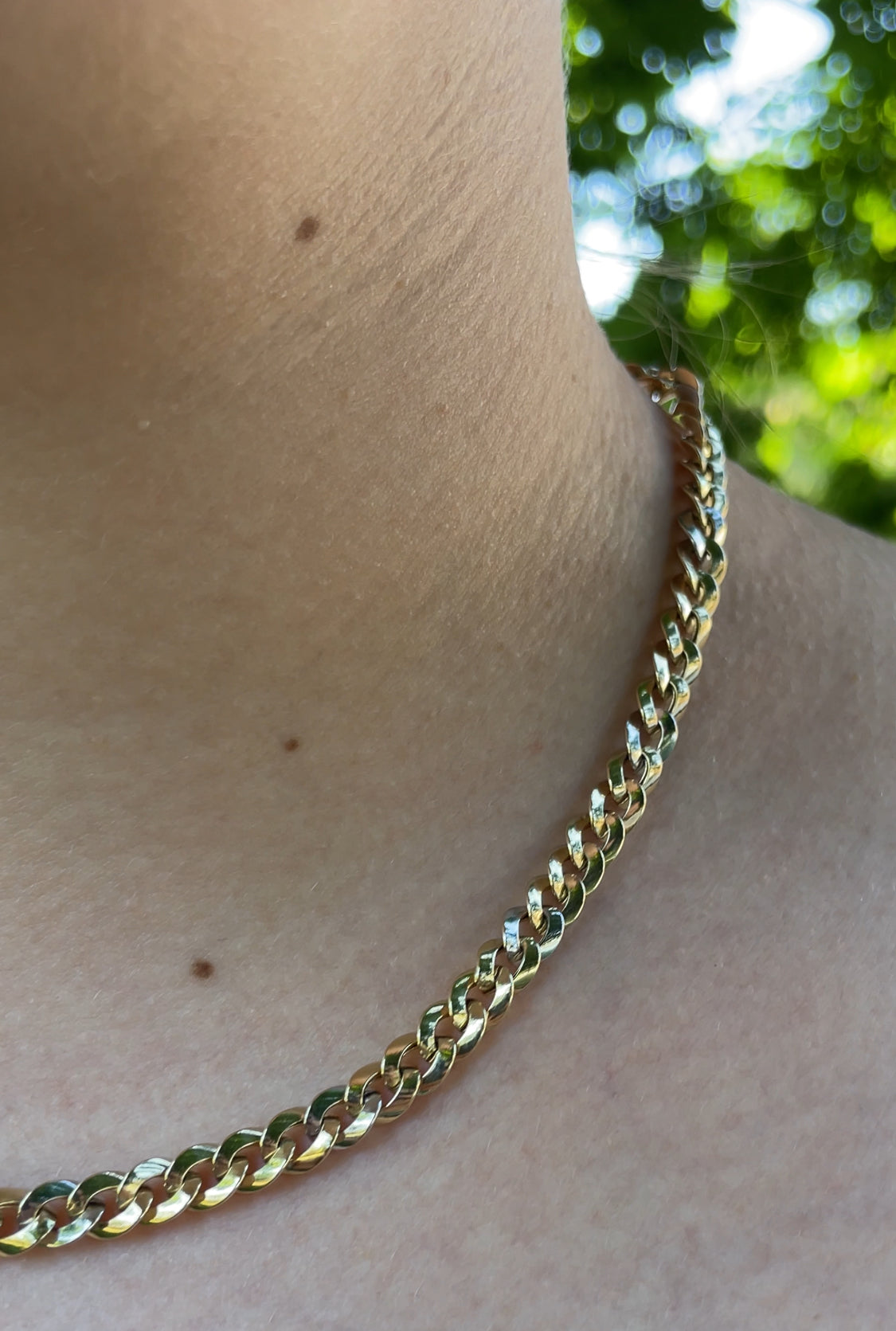 Mixed Gold & White Gold Nacklace - Chain (0.6cm)