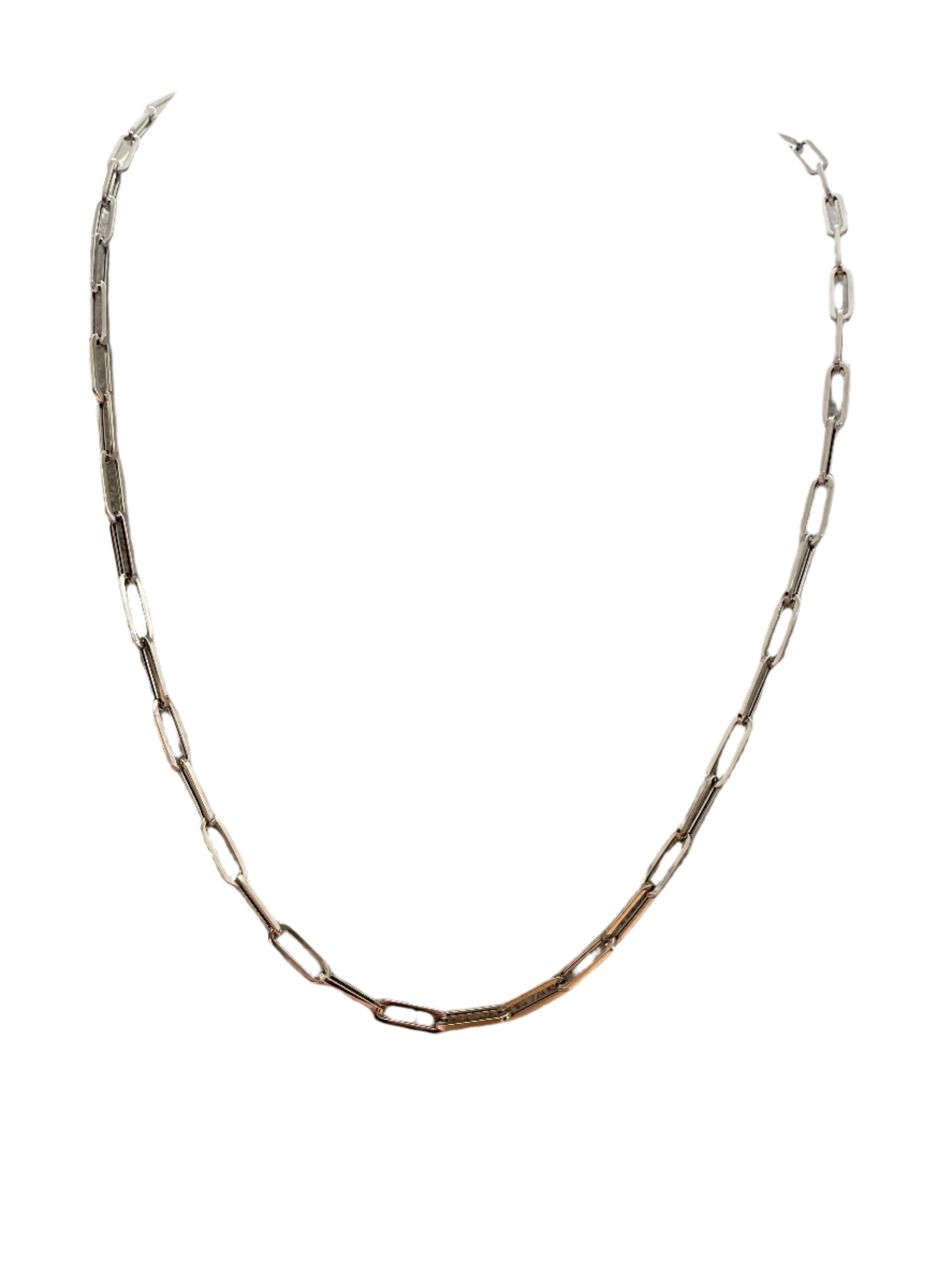 White Gold Nacklace - Paperclip Link Chain