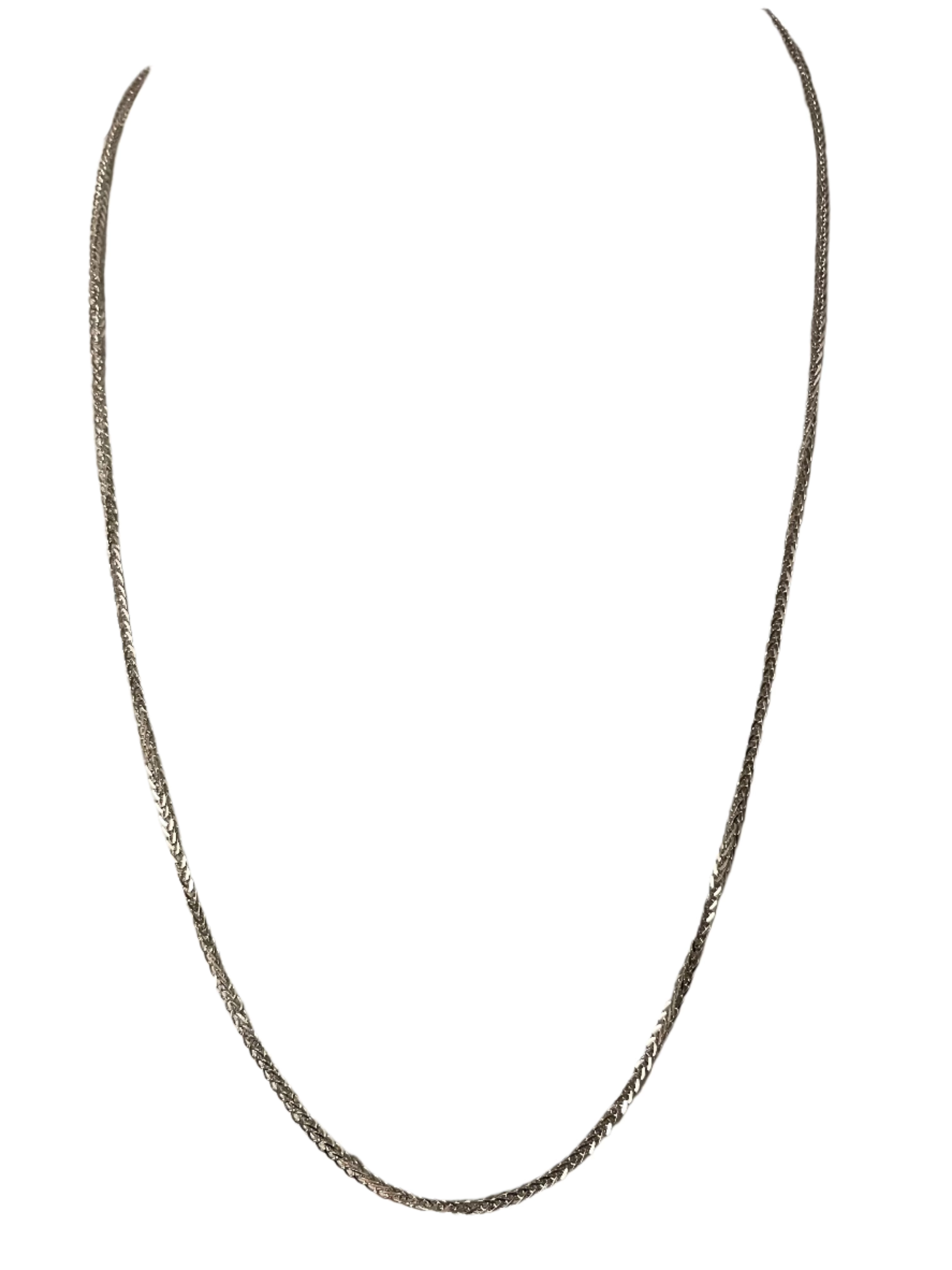 14K White Gold Chain Nacklace - Thin & Long