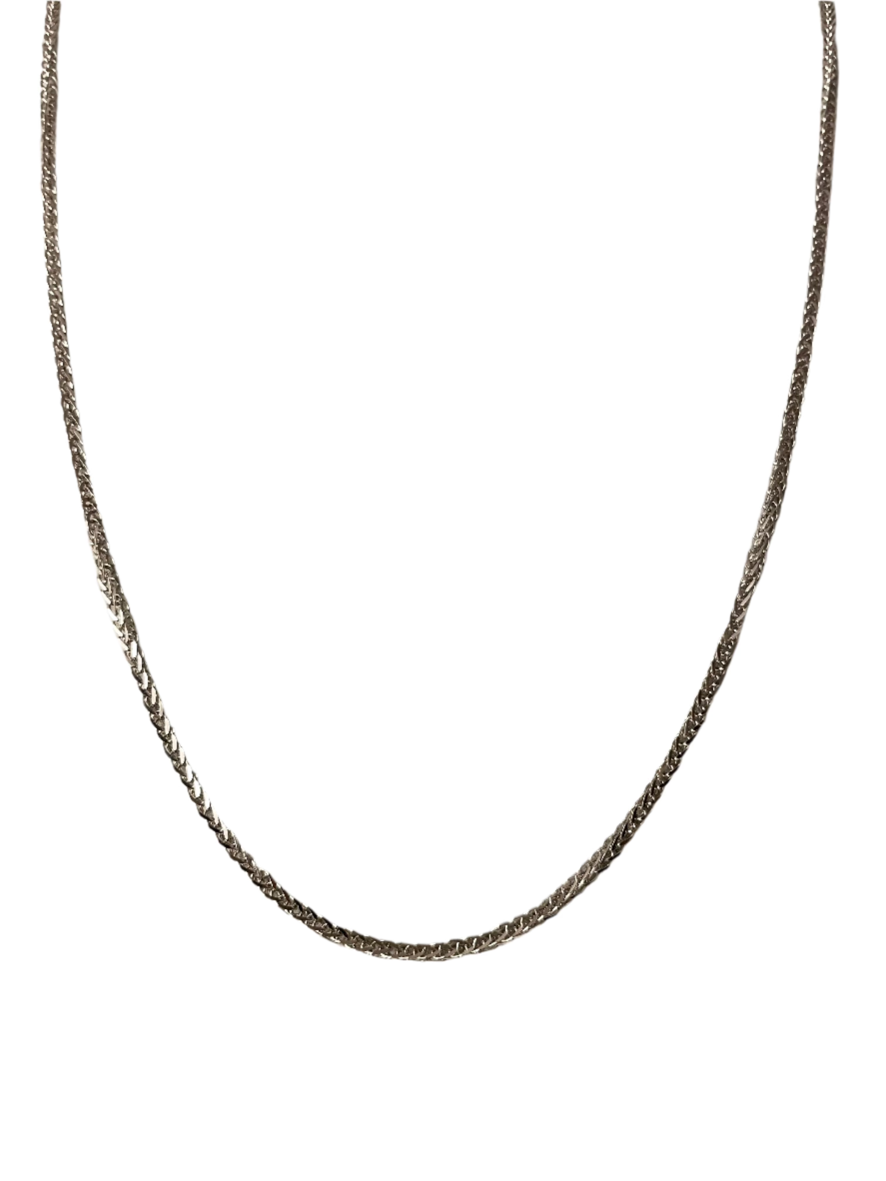 14K White Gold Chain Nacklace - Thin & Long